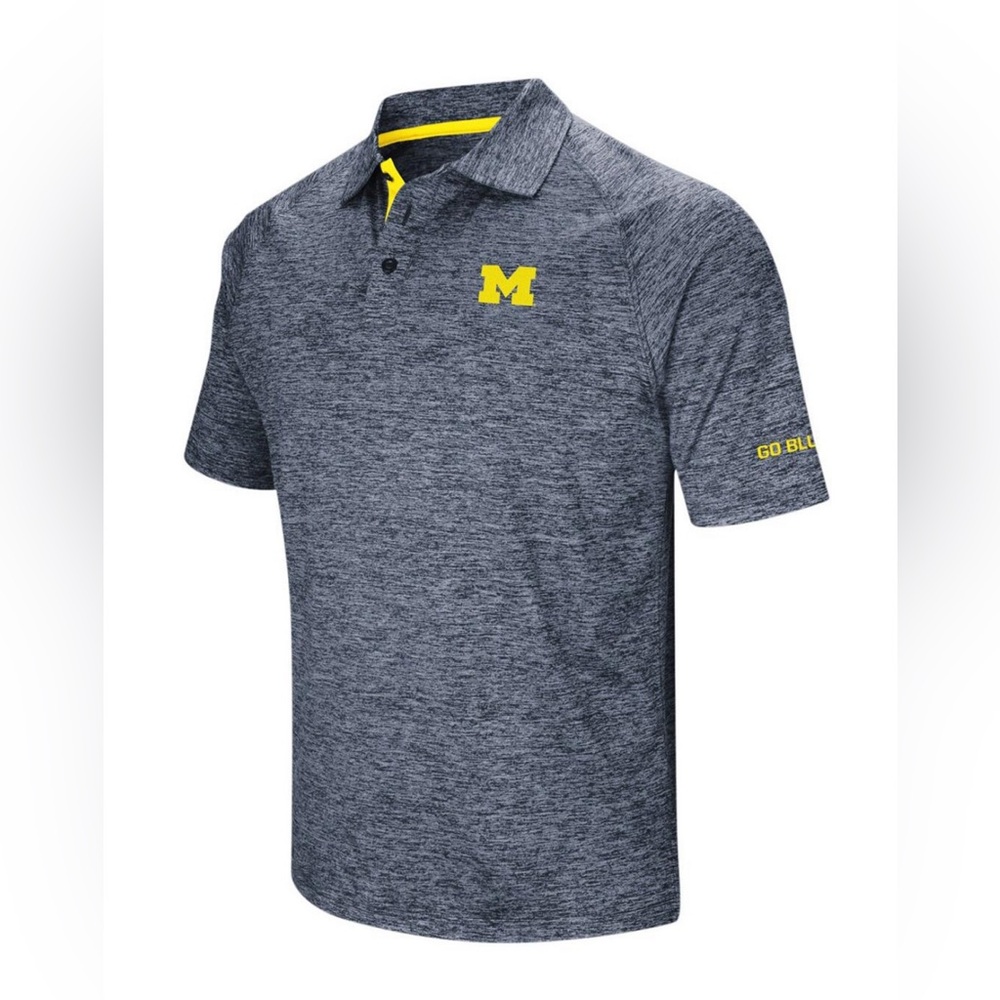 Colosseum‎ Michigan Wolverines Men's Polo Shirt Short Sleeve Blue Size Small